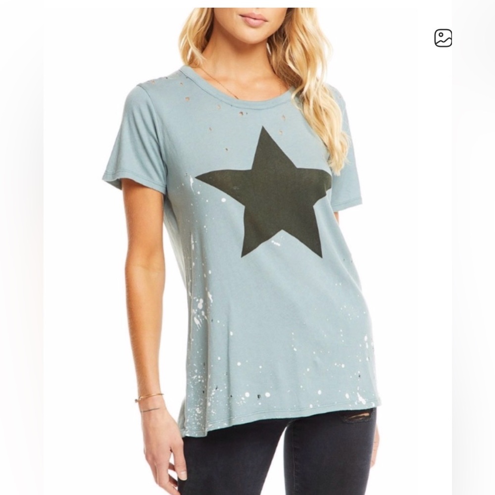 Chaser Distressed Paint Splatter Star T-shirt